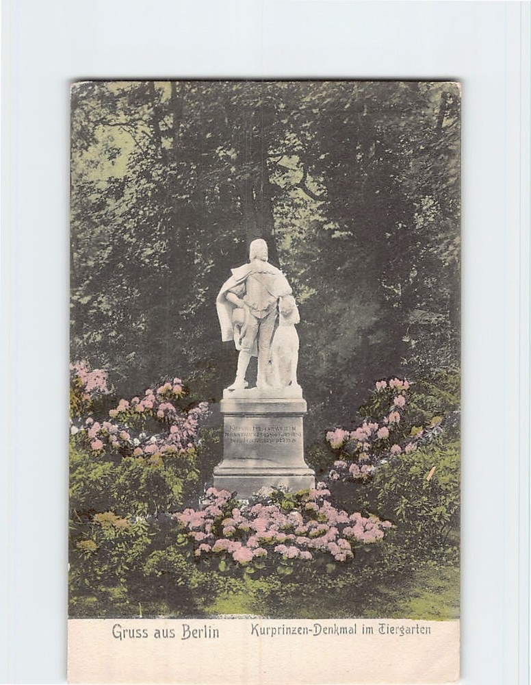 Postcard Kurprinz-Denkmal Tiergarten Berlin Germany