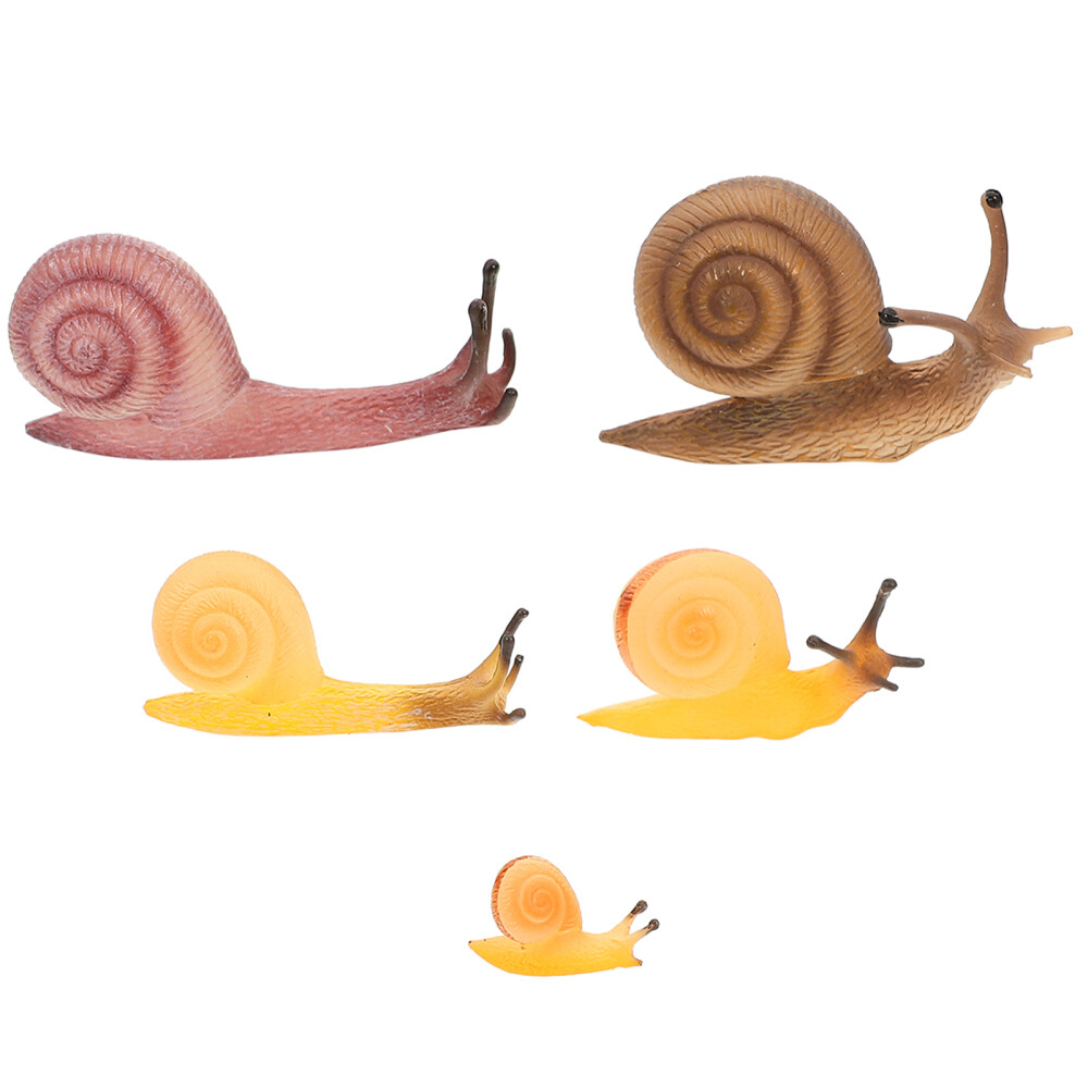 5 Pcs Animal Figure Simulation Snail Toy Figurine Gift Child