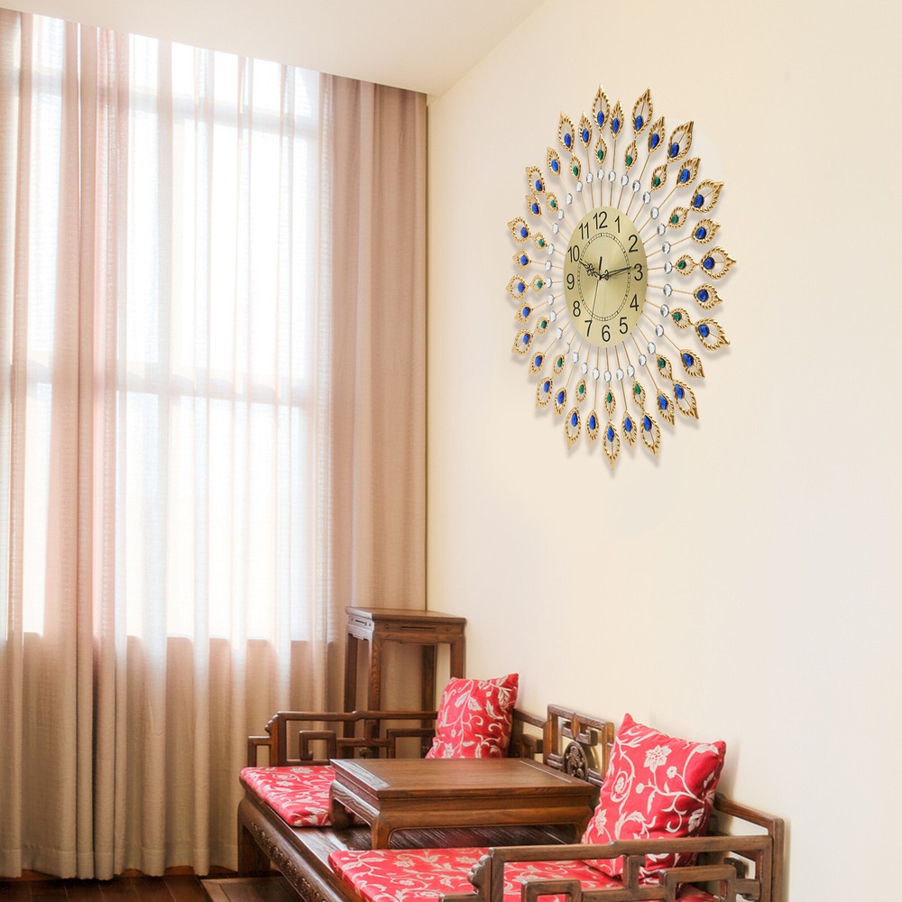 26.4 Inch Modern 3D Metal Wall Clock for Living Room Home Decor