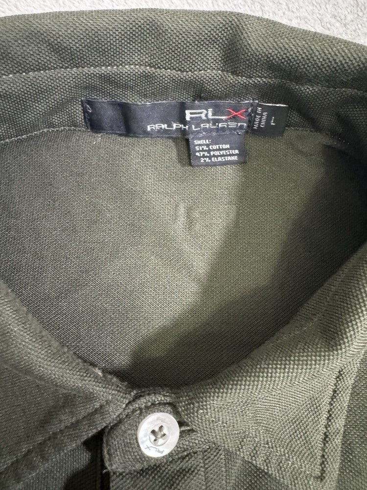 Ralph Lauren RLX Mens Large Green  Performance Golf Polo Shirt