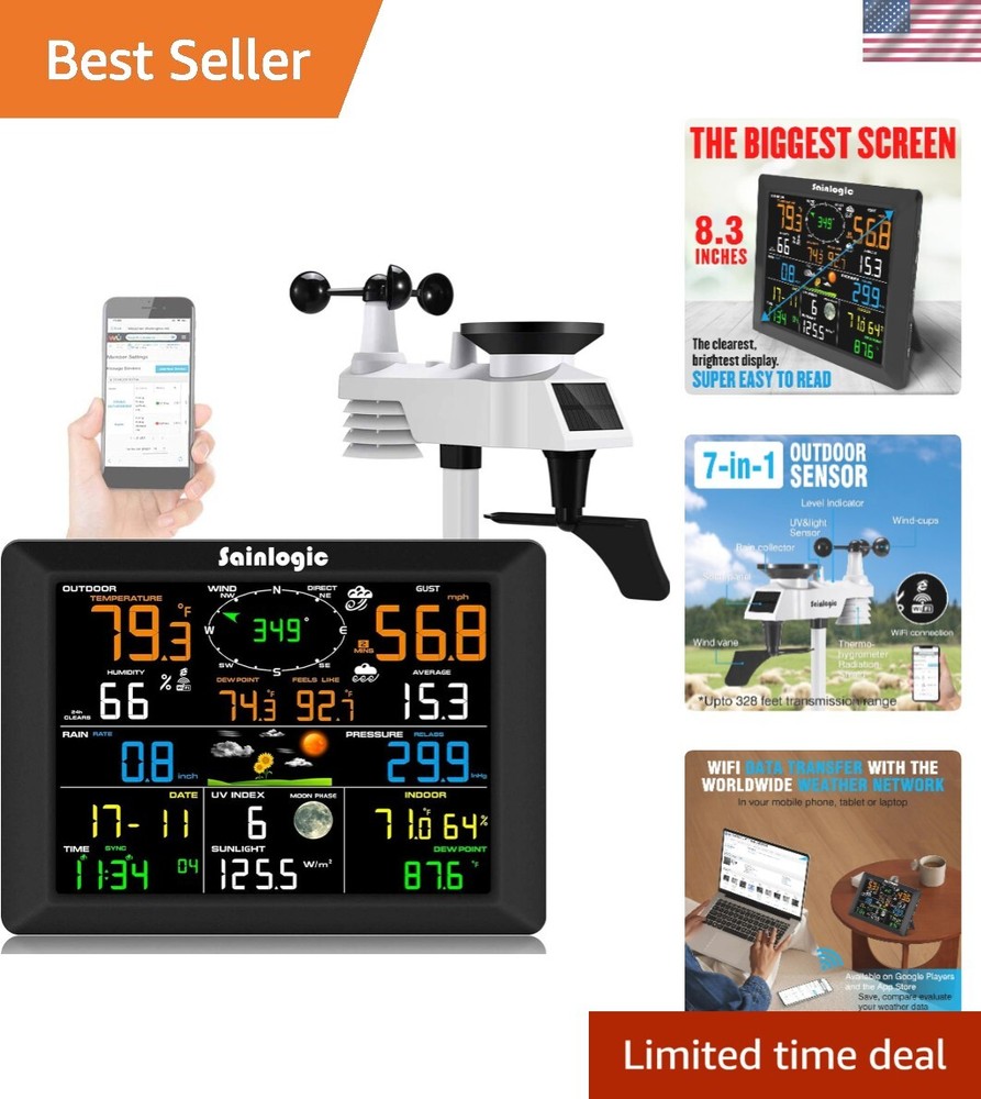 8.3 Inch Large Display WiFi Weather Station with Wireless Forecast  