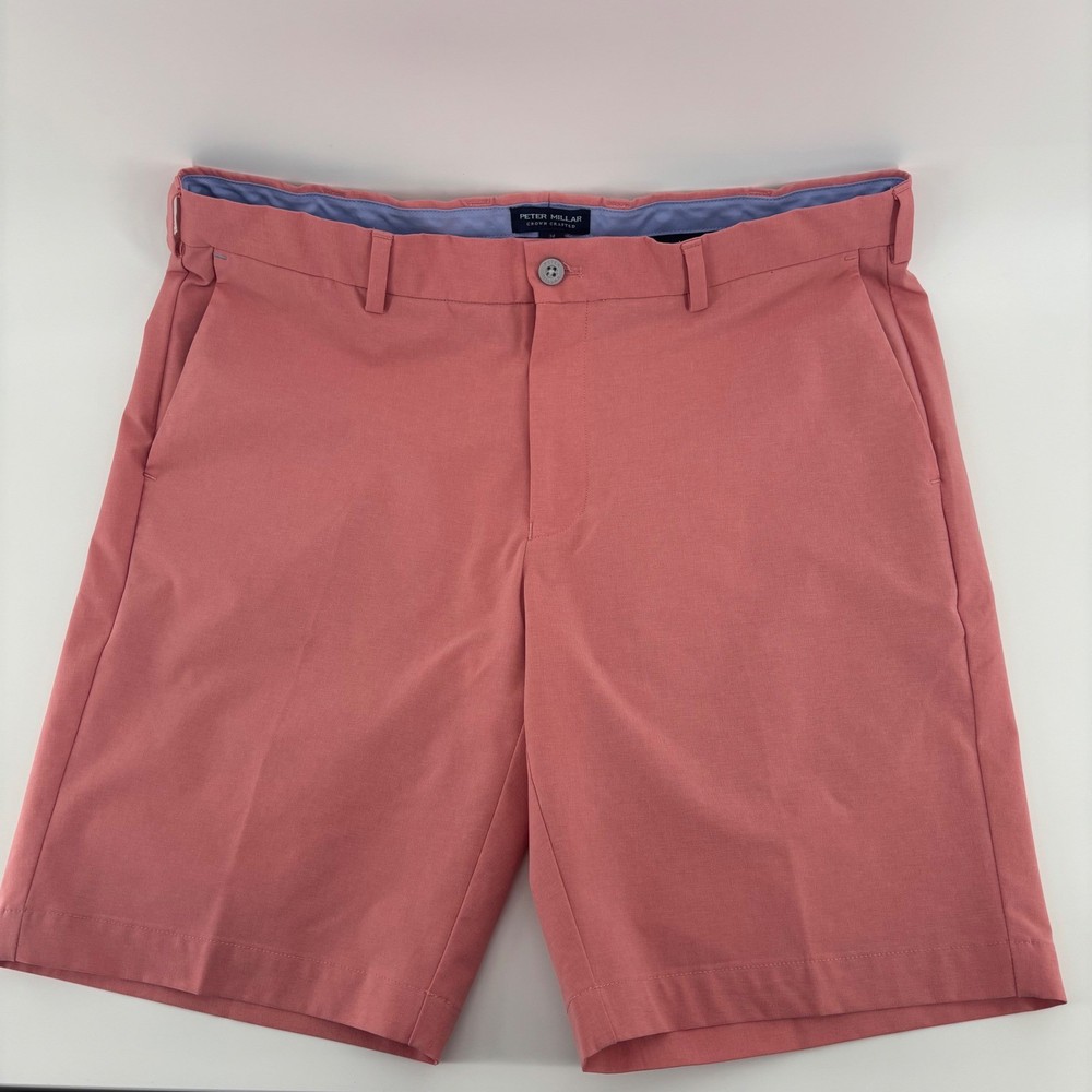 Peter Millar Surge Shorts Men 34 Pink Crown Crafted Tailored Performance Golf