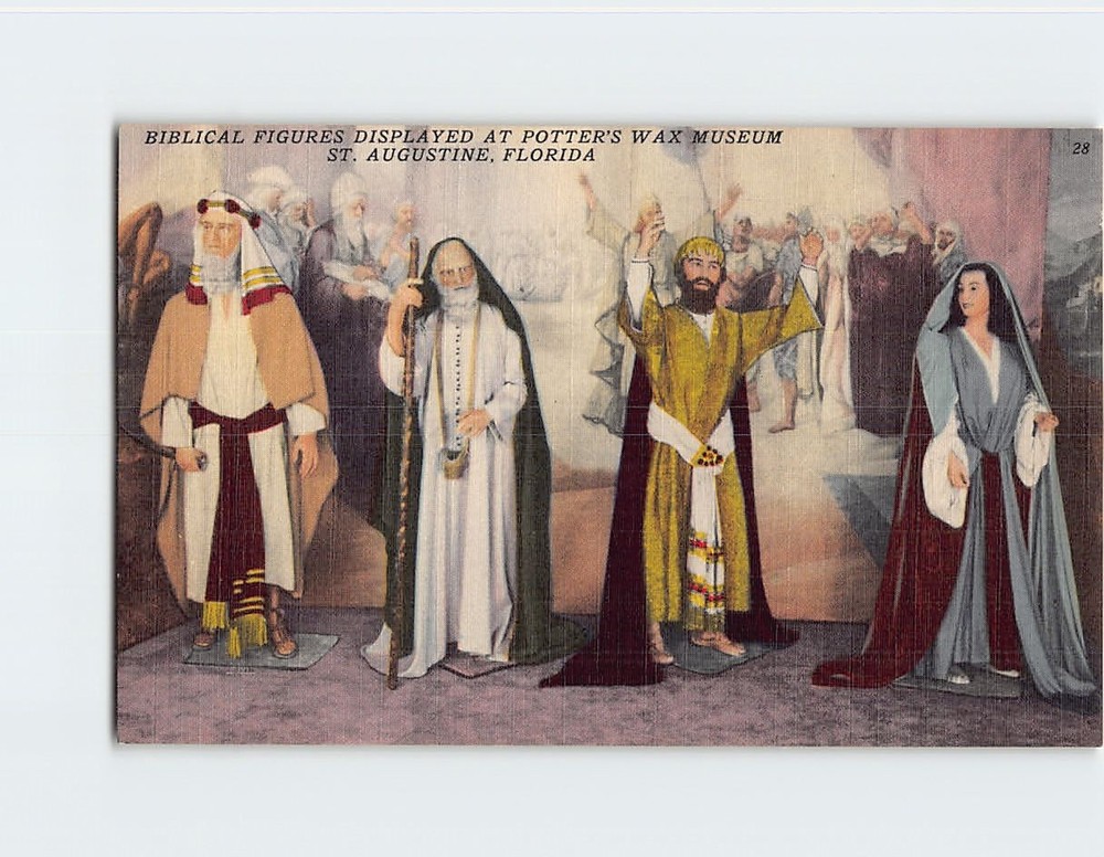 Postcard Biblical Figures Displayed at Potter's Wax Museum St. Augustine Florida
