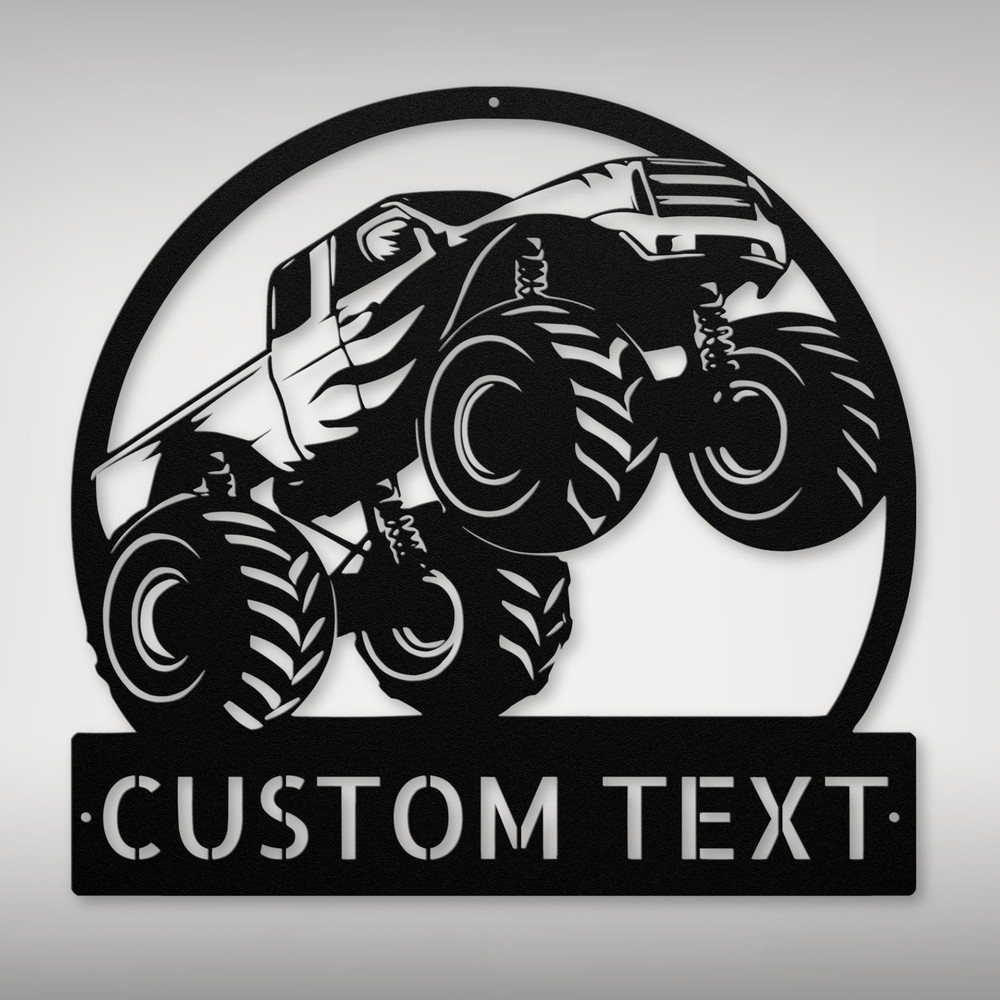 Custom Monster Truck Metal Sign - Unique Wall Art for Truck Lovers