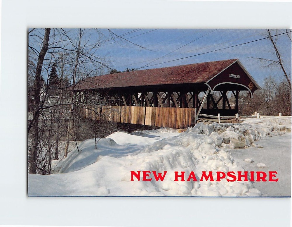 Postcard Mechanic Street Covered Bridge Lancaster NH