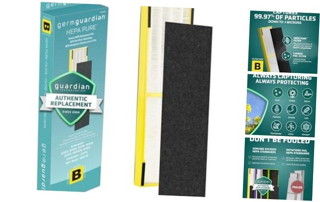 Genuine HEPA PURE Replacement Air Purifier Filter B for AC4825, 1.0 HEPA Pure