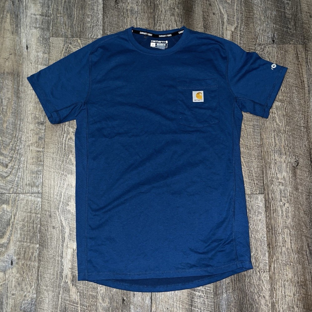 Carhartt T-Shirt Men's Small Blue Force Pocket Relaxed Fit  New Without Tags