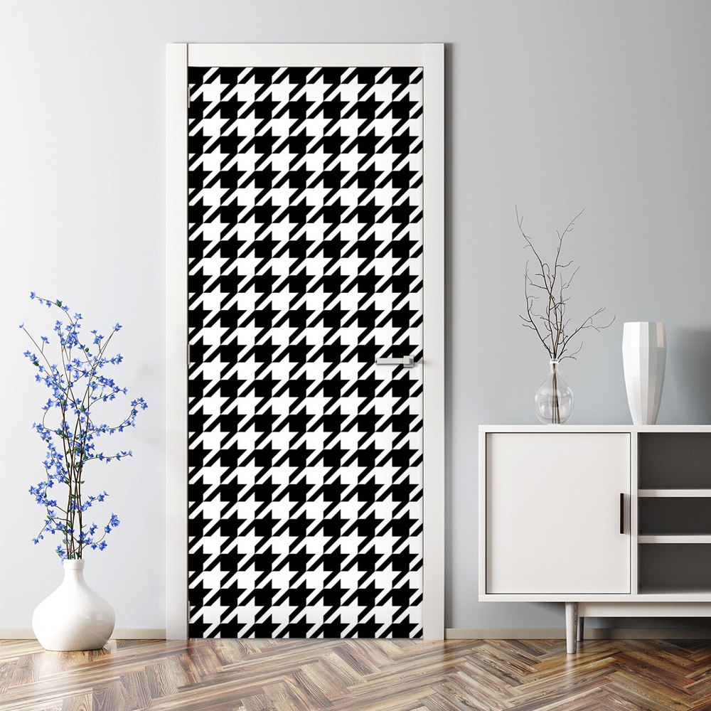 Hounds Tooth Pattern Simple Hounds Mural sticker Self Adhesive Door Decal