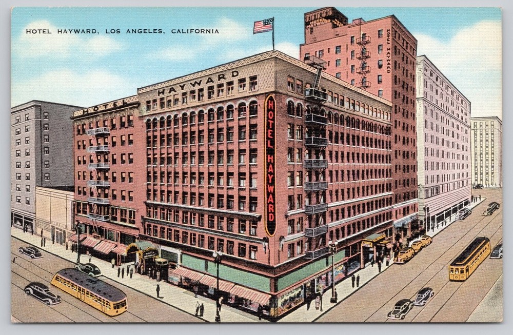 Vintage Linen Hotel Hayward Los Angeles CA Postcard by E.C. Kropp
