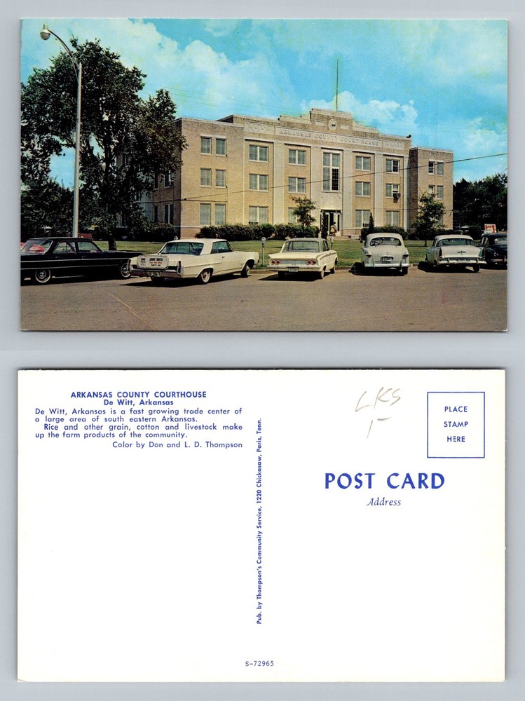 De Witt, AR-Arkansas, Arkansas County Courthouse Building Vintage Postcard