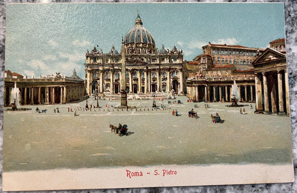 Antique postcard: Rome: St Peter's Basilica, unposted, excellent condition