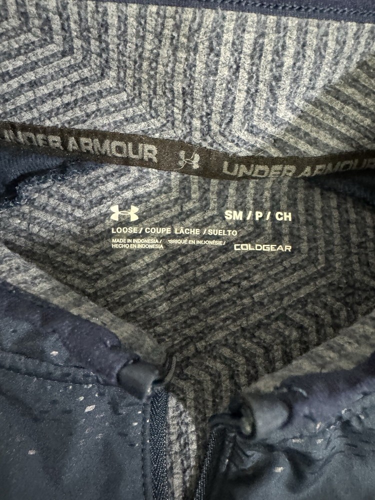 Under Armour Sweater Mens Small Blue ColdGear 1/4 Zip Fleece Pullover Golf