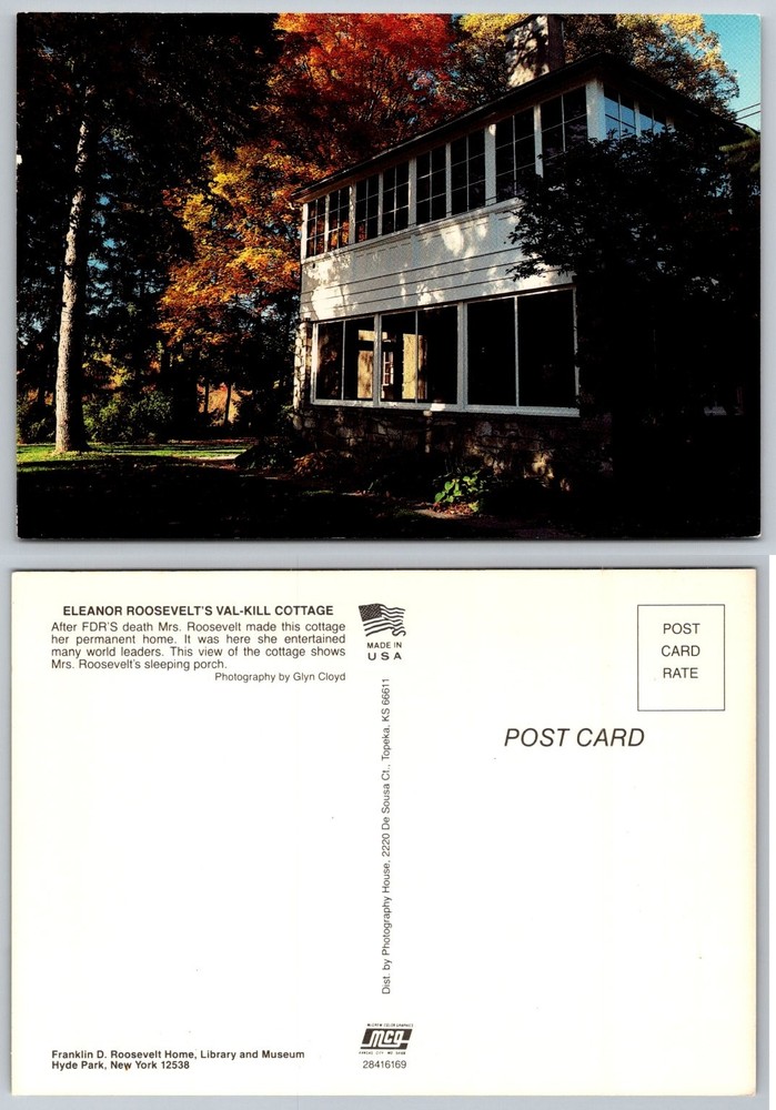 Eleanor Roosevelt's Val-Kill Cottage Hyde Park NY Postcard Autumn View