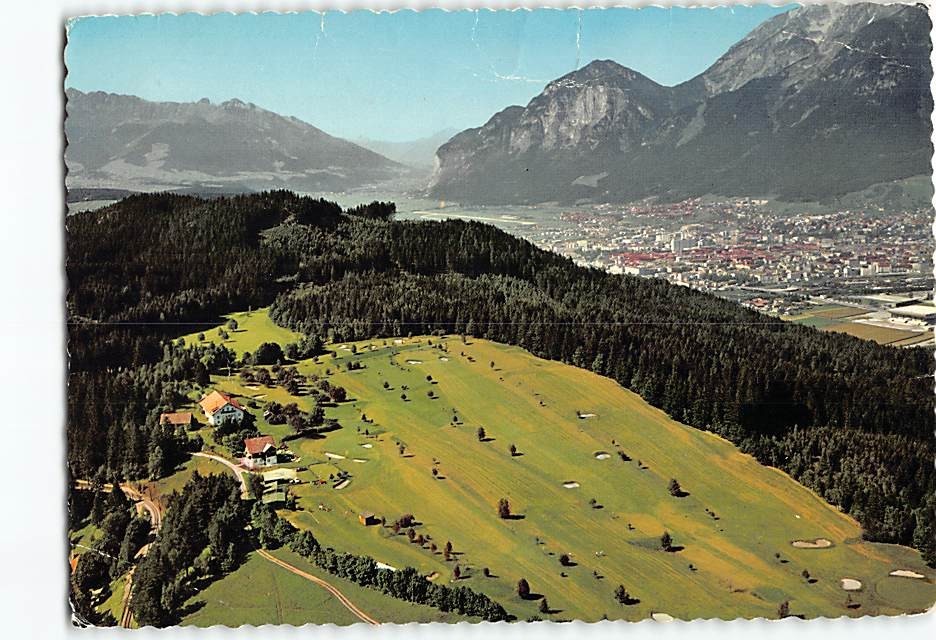 Postcard Aerial View Golfclub Innsbruck-Igls Lans Tyrol Austria