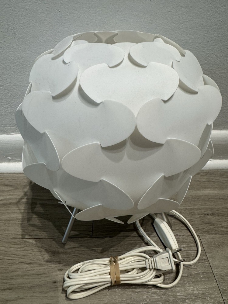 Vintage IKEA Fillsta Gunner Jensen White Mod Round Table Lamp Mid Century Modern