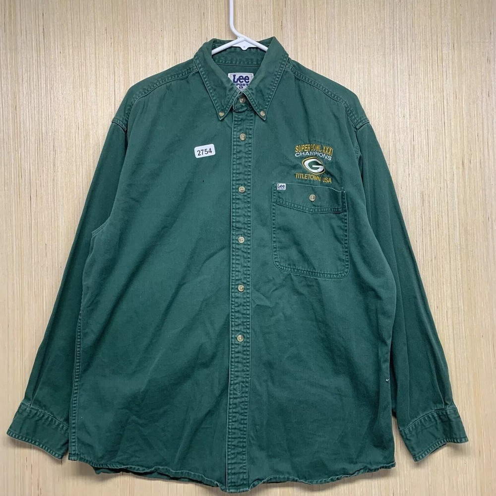 Vintage Green Bay Packers Adult Large Green Long Sleeve Mens Super Bowl 90s