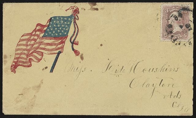 Photo:Civil War envelope showing flag