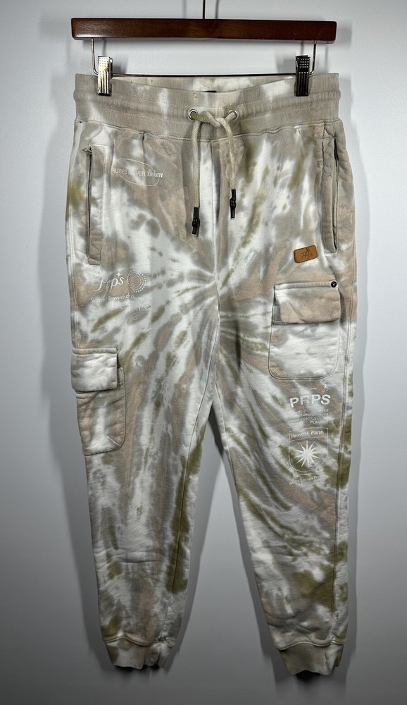 PRPS Goods Co Men's Cotton Tie-Dye Drop Crotch Japanese Joggers