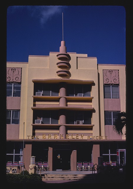 Photo:Miami Beach Florida Berkeley Shore Hotel 1980 Art Deco Exterior