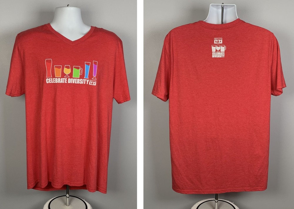 Bell's Brewery Celebrate Diversity Beer V Neck T Shirt Mens XL