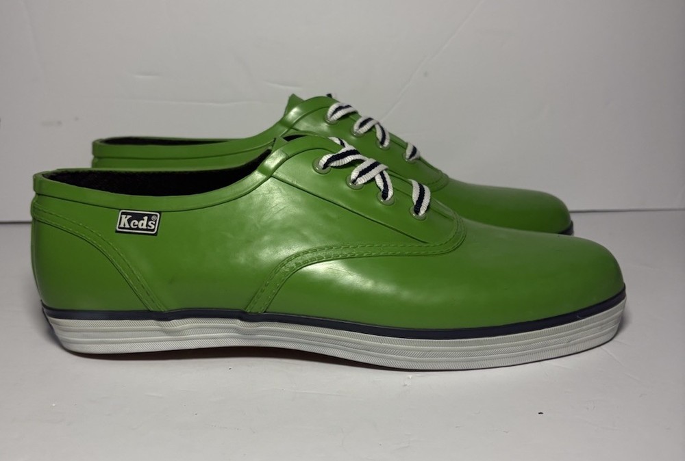 Keds Green Rubberized Lace Up Sneakers Women’s Size 9m Casual Shoes