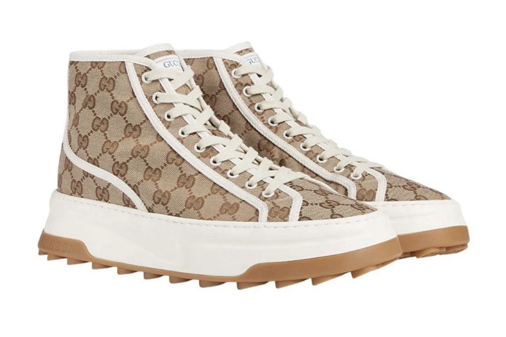 Gucci Tennis 1977 High-Top GG Sneakers Ace Canvas Men’s US 12