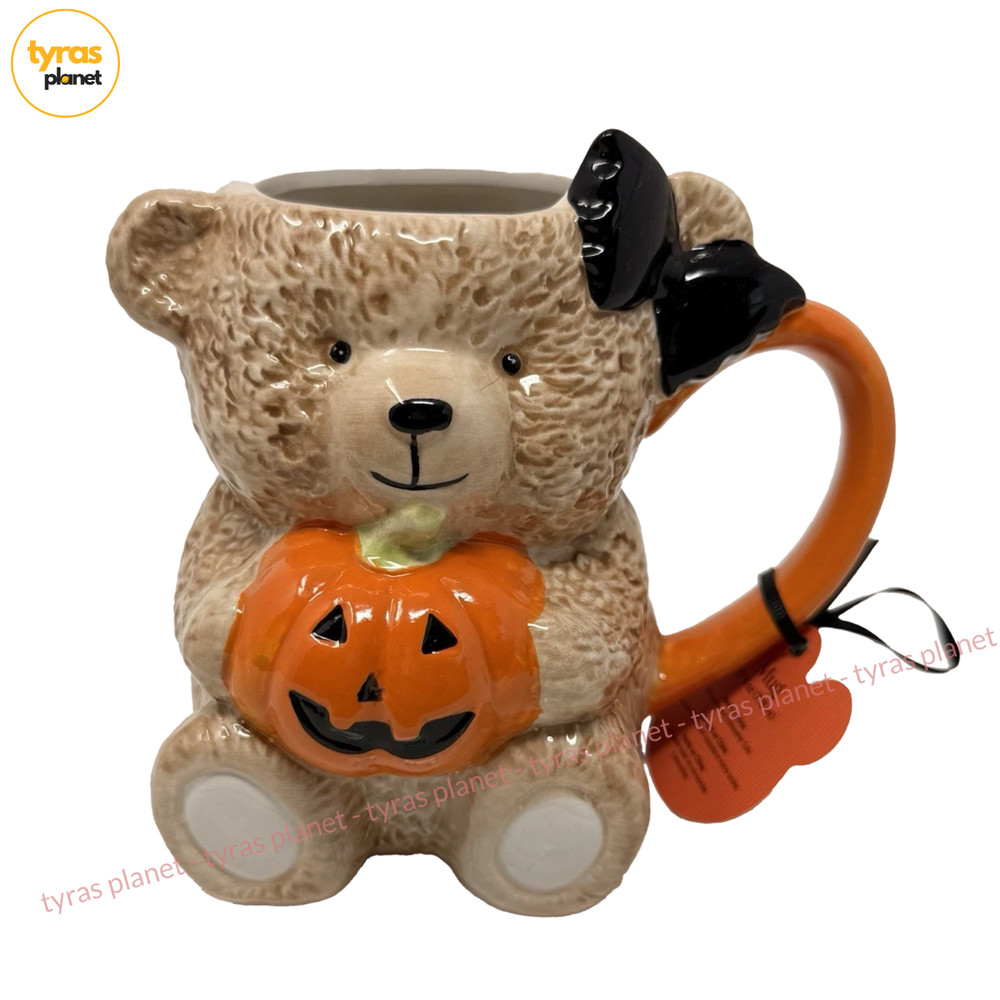 Creepy Critters Bear Holding Pumpkin Halloween Mug Brand New Summerween