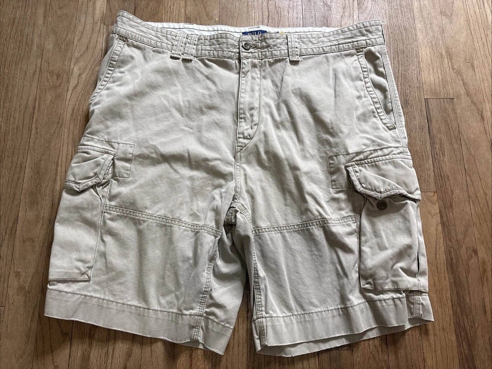 Polo Ralph Lauren Chino Cargo Shorts Men’s 42BX9 Classic Fit Beige Cotton