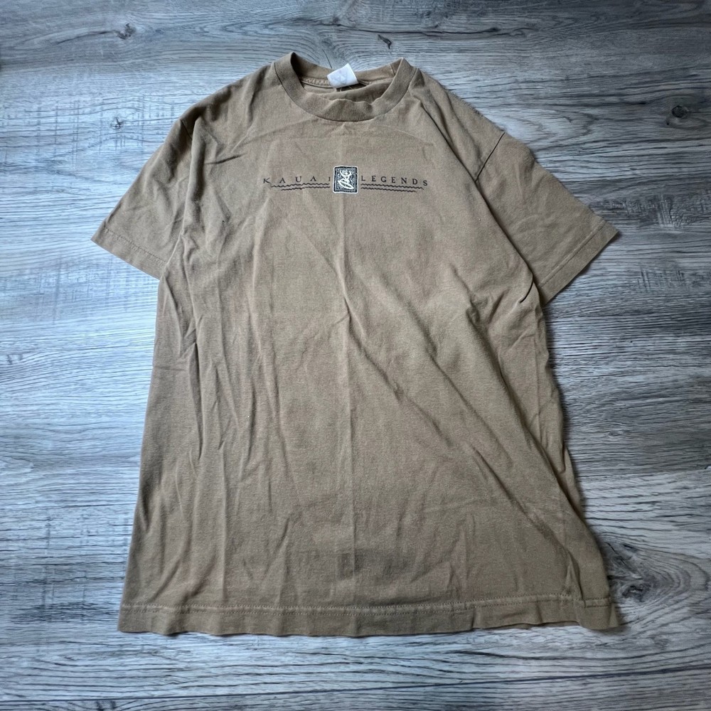 Alstyle Kauai Legends T Shirt Mens Medium Brown Vintage Surf Graphic Hawaii Tee