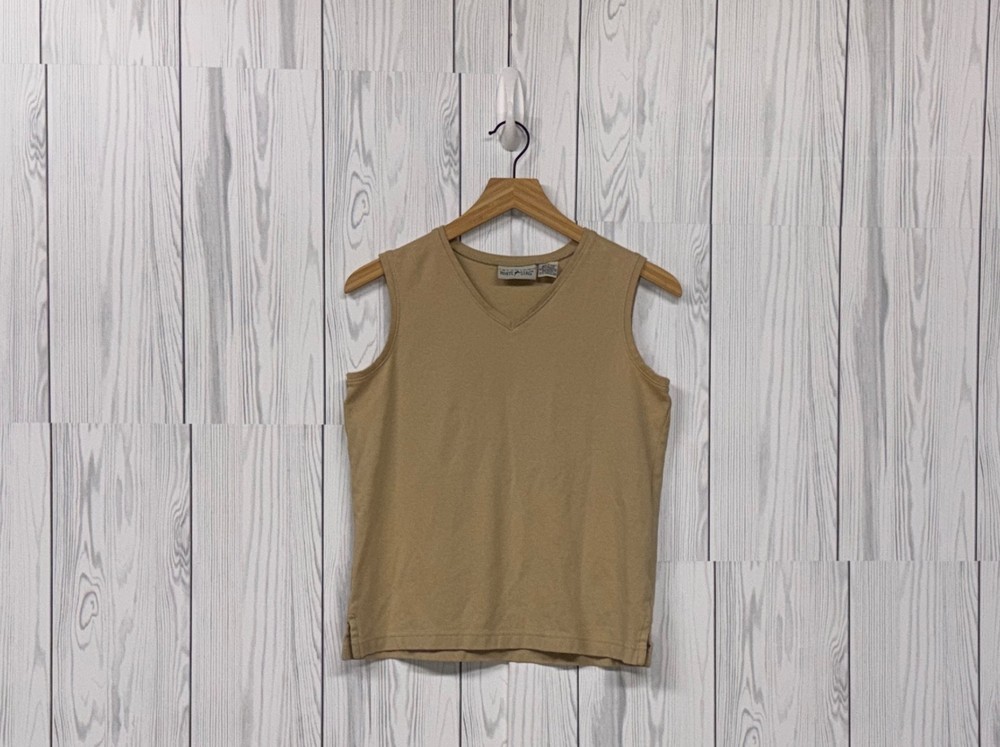 White Stag top womens size small sleeveless tank solid brown stretch