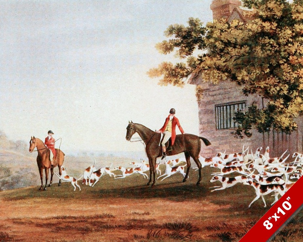 GOING OUT FOR THE FOX HUNT HORSE EQUESTRIAN HUNTING ART PAINTING CANVAS PRINT