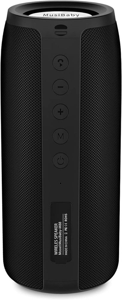 Bluetooth Speaker,MusiBaby M88 Speaker Dual Pairing Bluetooth 5.0, Black)