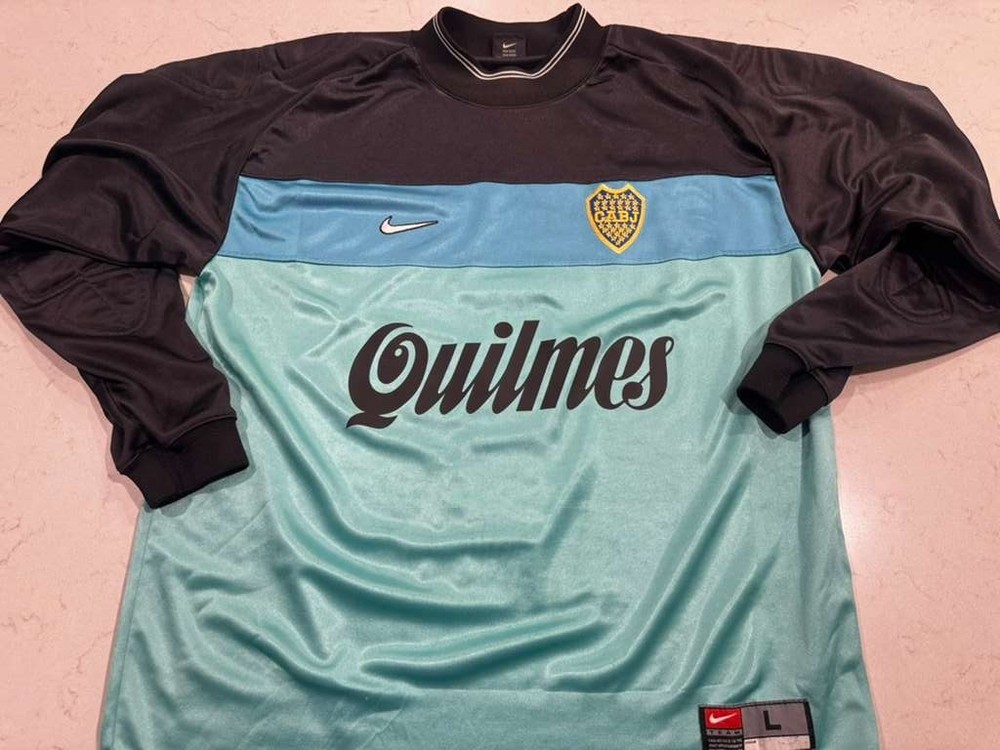 Vintage Nike Boca Juniors Training Jersey Pullover Large L Quilmes CABJ