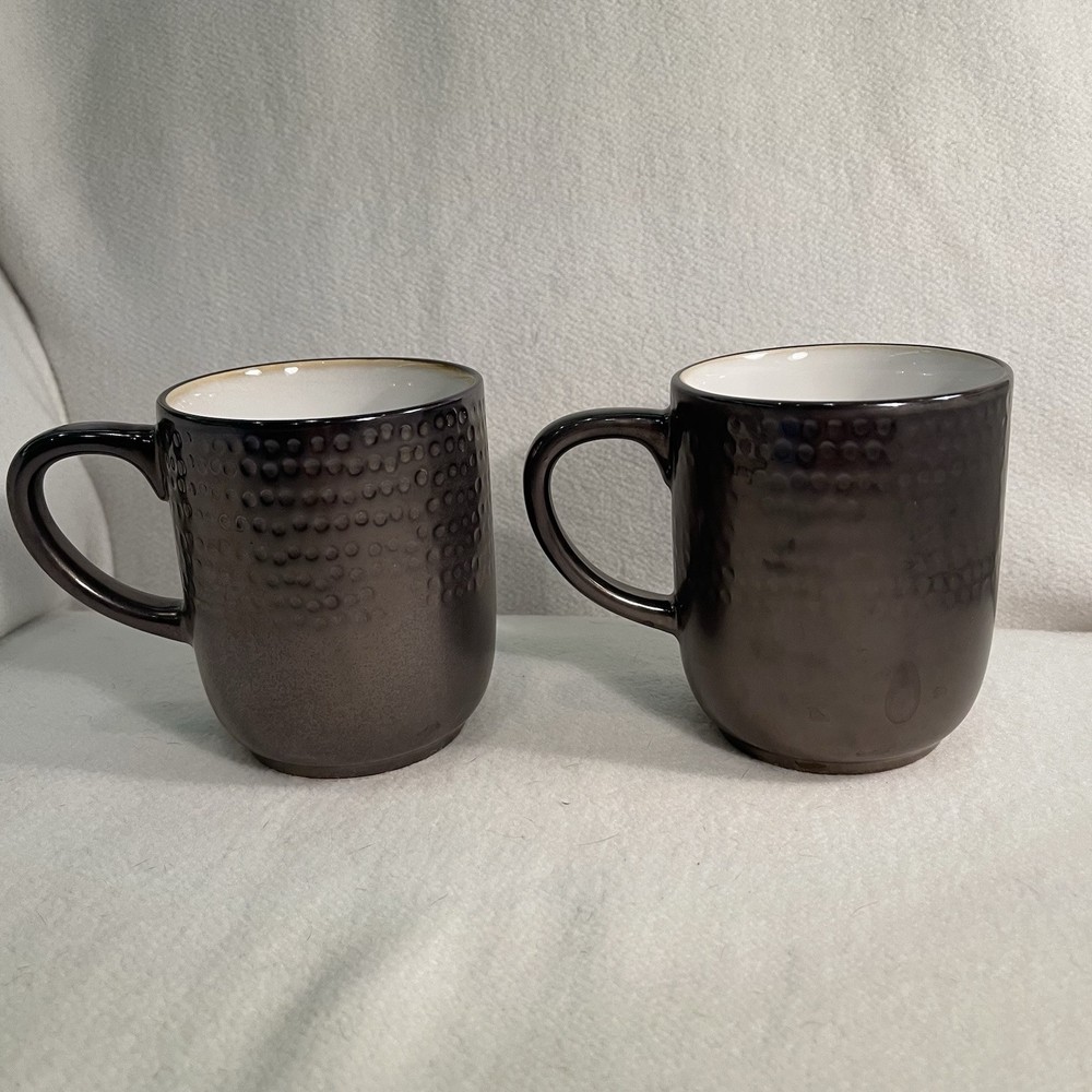Threshold Barney Bronzed Stoneware Coffee Mug Set with Embossed Dots - 2-Pack