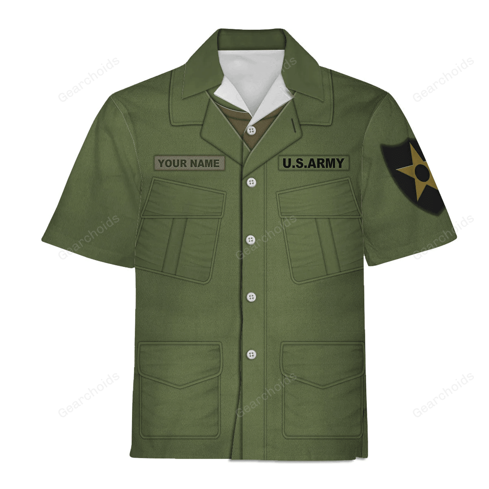 Personalized Us Jungle Tunic Poplin Rip Stop Hawaiian Shirt