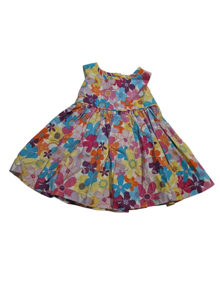 Girls Multicolor Floral Dress Set Blue Bloomers 2 Piece Sleeveless Bow Casual