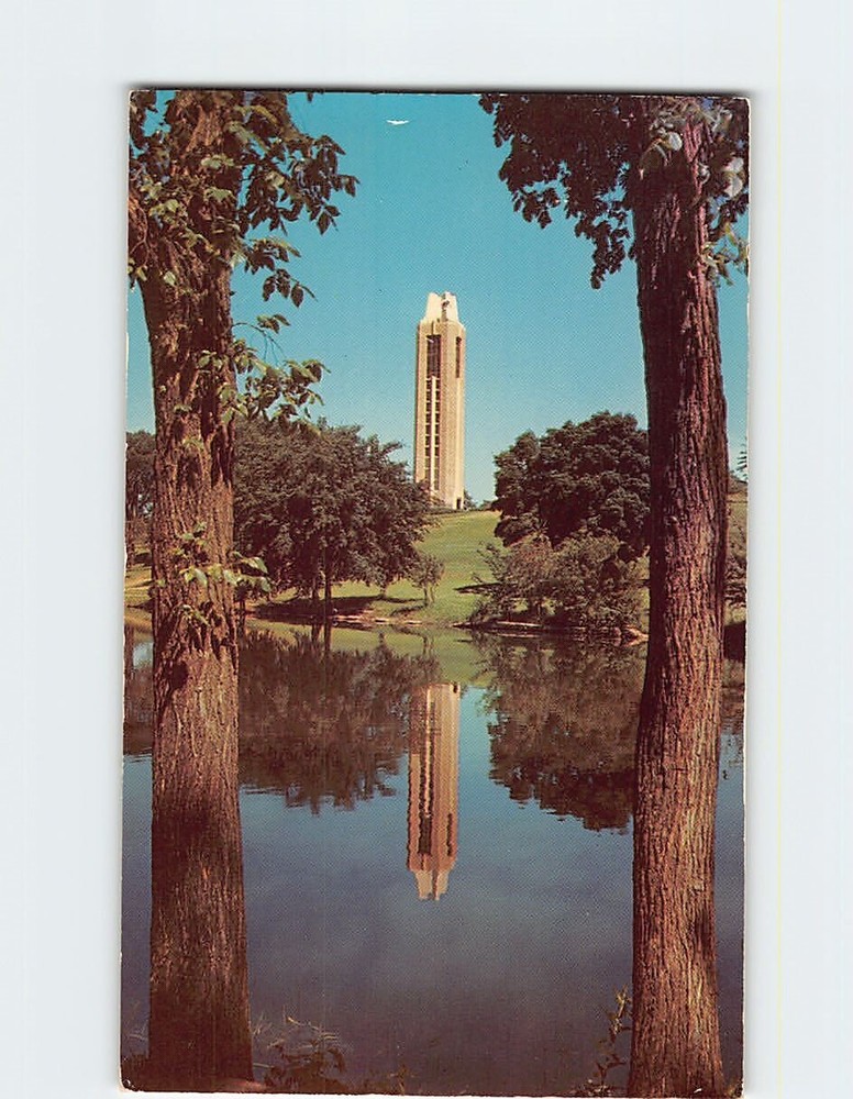 Postcard World War II Memorial Campanile University of Kansas Lawrence KS USA