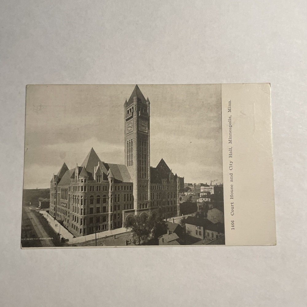 Minneapolis MN City Hall and Court House Courthouse Vintage Postcard