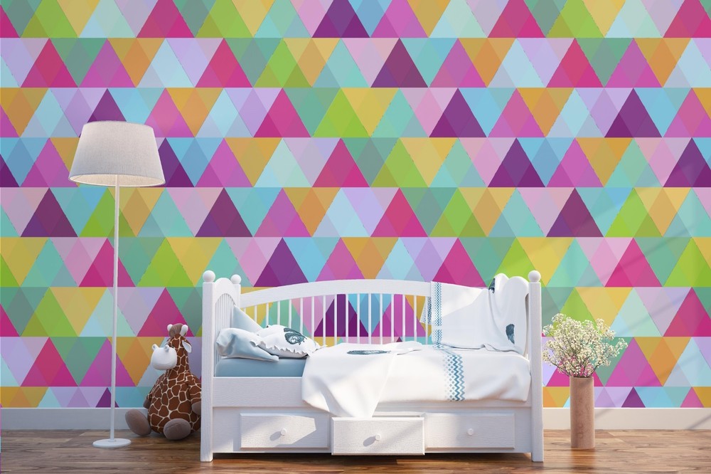 3D Triangle Geometric Pattern Wall Murals Wallpaper Murals Wall Sticker