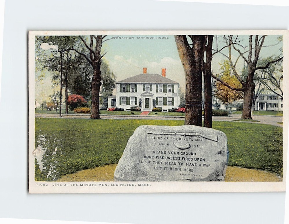 Postcard Line Of The Minute Men, Lexington, Massachusetts