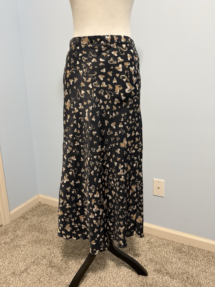 Free People Kendall Satin Midi Skirt Size 8