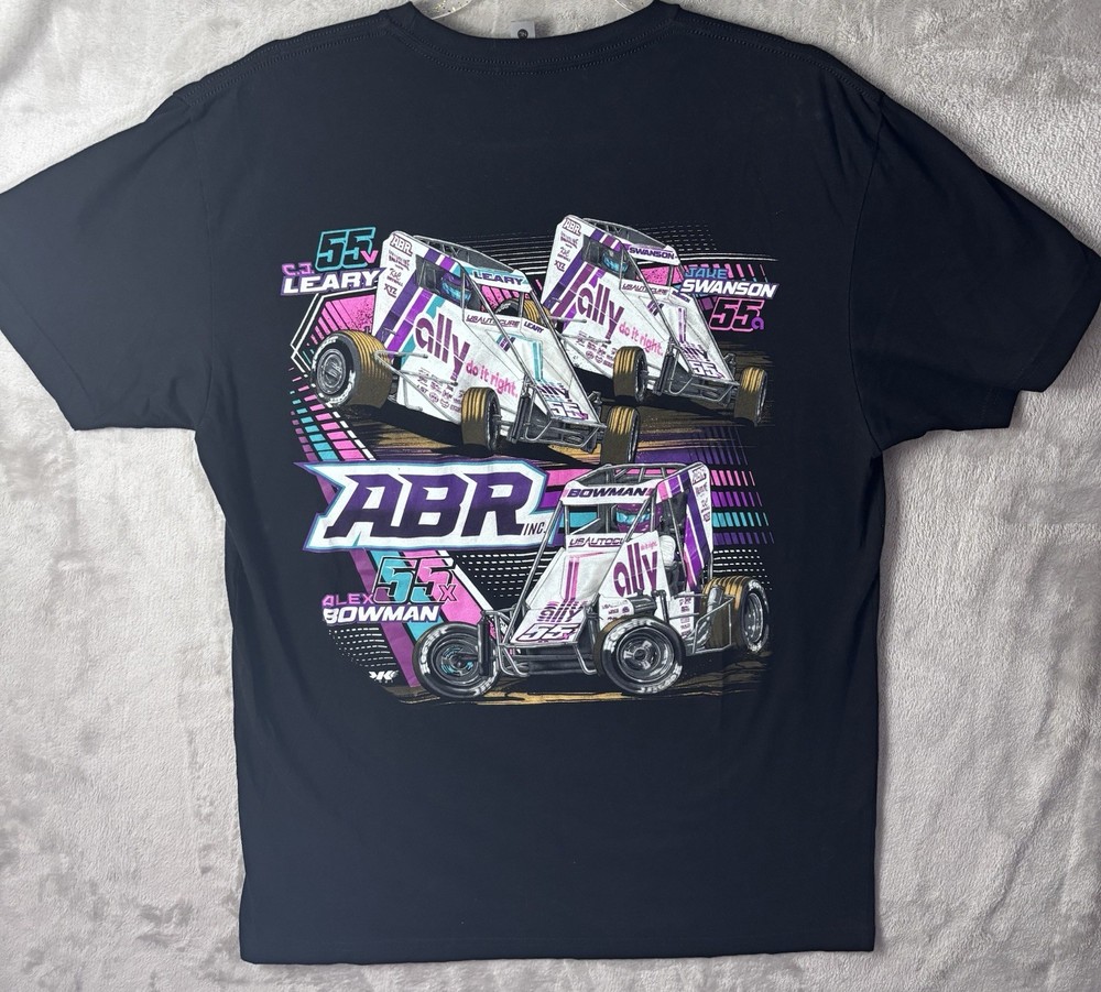 ABR Racing Sprint Car Graphic T Shirt Men’s Large Black Ally 55X Motorsports