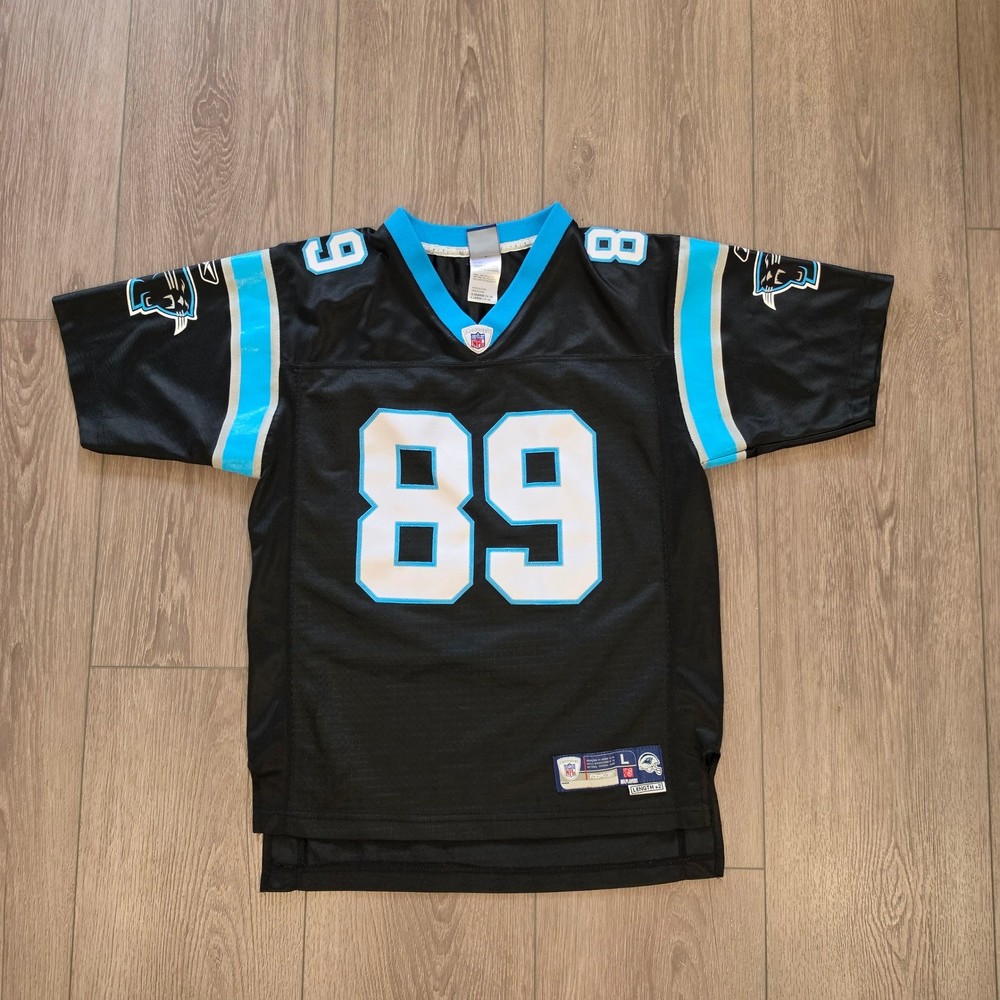 Reebok Carolina Panthers Steve Smith 89 NFL Jersey Kids Large 14-16 Black Blue