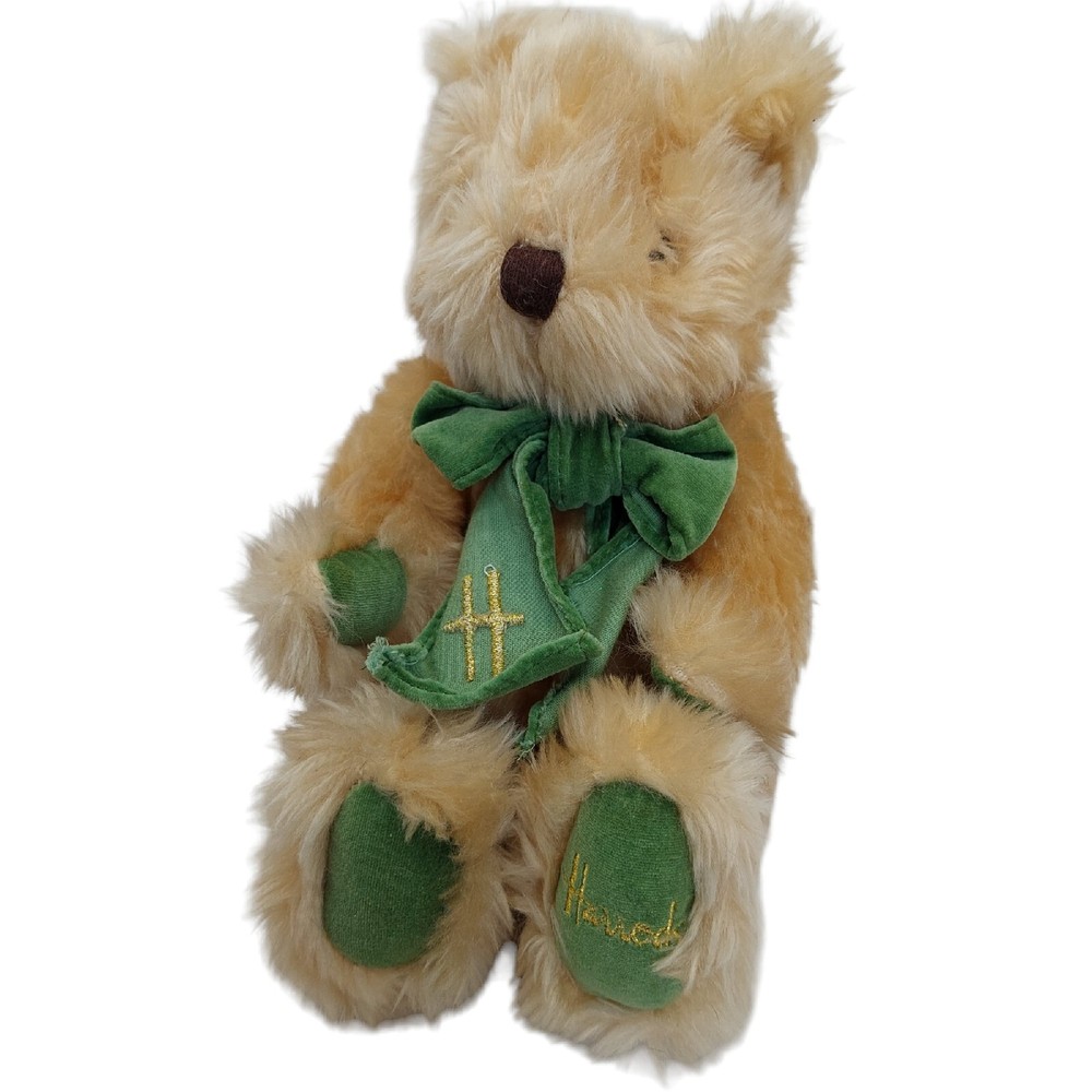 Harrods 1995 10th Anniversary Tan Brown Sitting Teddy Bear Plush