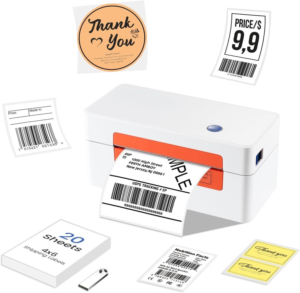 4x6 High-Speed USB Thermal Shipping Label Printer  