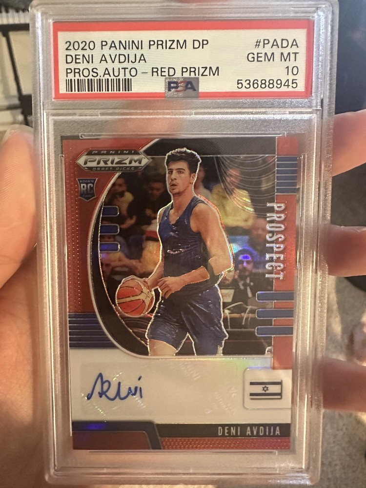 2020 Deni Avdija RC Rookie AUTO /199 Panini Red Prizm DP GEM MINT PSA 10