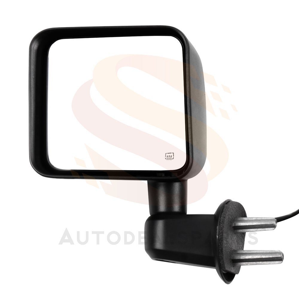 View Mirror Fits 2007-17 Jeep Wrangler Left Side Power Heated Manual Fold Black