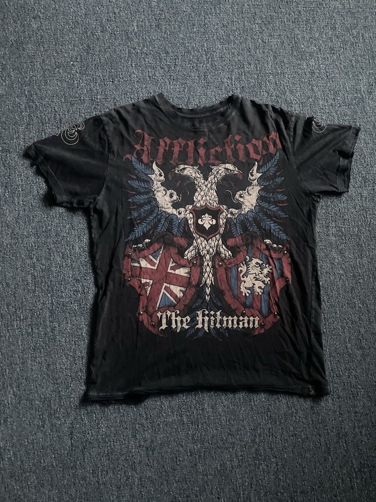 Affliction T-Shirt Mens Size Large Signature Series Hitman Ricky Hatton Y2K USA