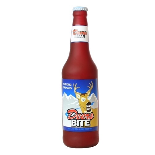 Silly Squeaker Beer Bottle Deers Bite 1 Each