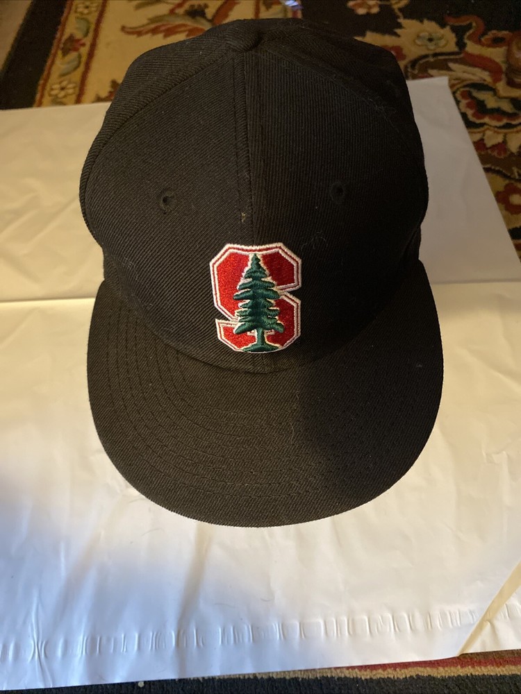Stanford Cardinal Black Red Green Fitted Hat by New Era Size 7 1/8